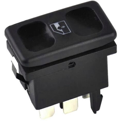 1 bouton de commande de vitre de voiture en plastique noir -- (1/5)