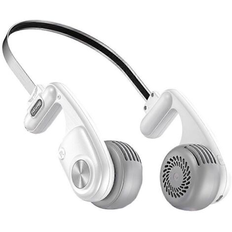 Ventilateur de cou portable, ventilateur personnel portable rechargeable 1600 mAh, blanc (1/5)