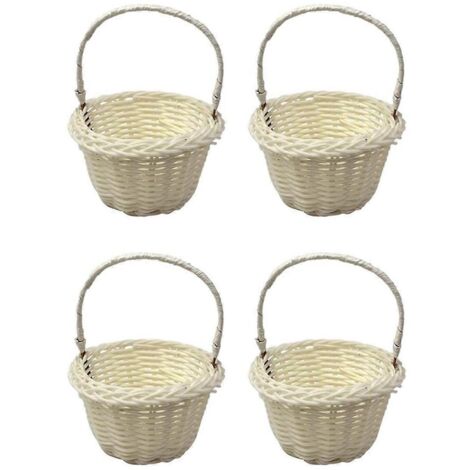 Lot de 4 mini paniers tressés, paniers à fleurs pour mariage, paniers de 8 x 5 cm (1/5)
