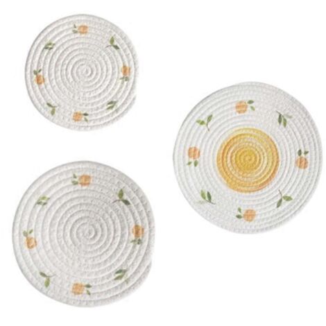 Sets de table ronds tissés antidérapants pour salle à manger B-- (1/5)