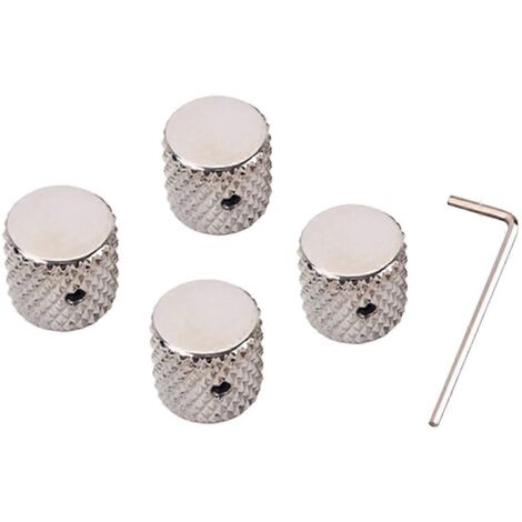 Bouton de volume argenté (lot de 4), bouton de tonalité, bouton plat. (1/5)