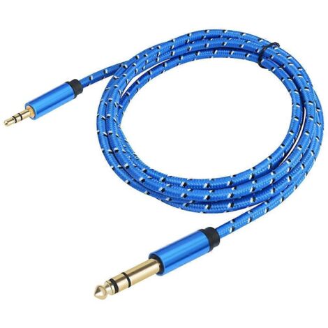 Câble auxiliaire adaptateur 3,5 mm vers 6,35 mm pour amplificateur/mixeur, 100 cm (1/5)