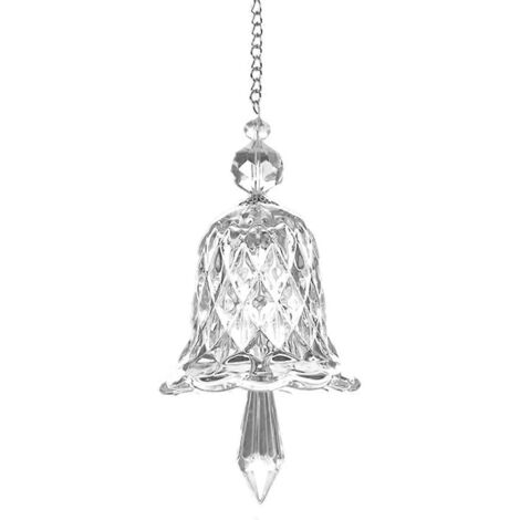 Ornements en cristal transparent en forme de cloche, attrape-soleil, créateur d'arc-en-ciel, lot de 2 -- (1/5)