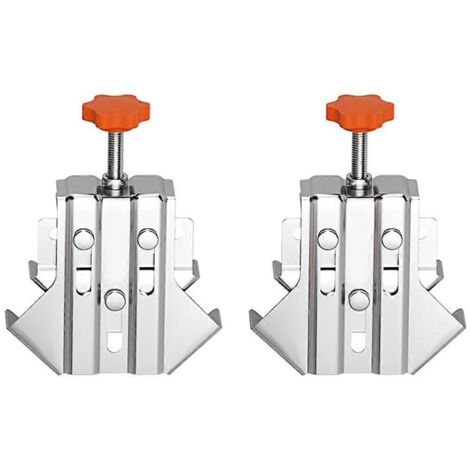 Serre-joint d'angle droit en acier inoxydable pour le travail du bois, réglable en 2 pièces -- (1/5)