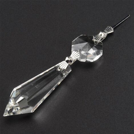 Ensemble de 24 pendentifs en cristal prismatique de 38 mm en forme de larme transparente -- (1/5)