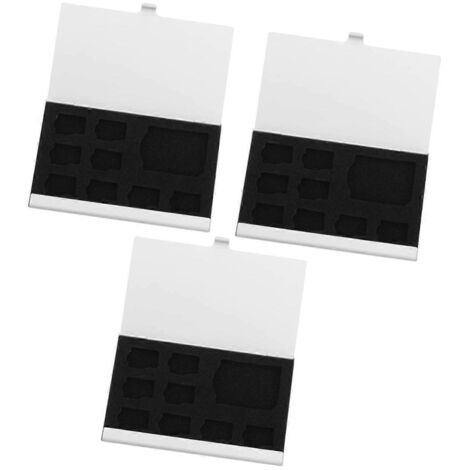 Lot de 3 boîtes de rangement pour cartes mémoire à 9 emplacements, mini étui pour cartes mémoire -- (1/5)