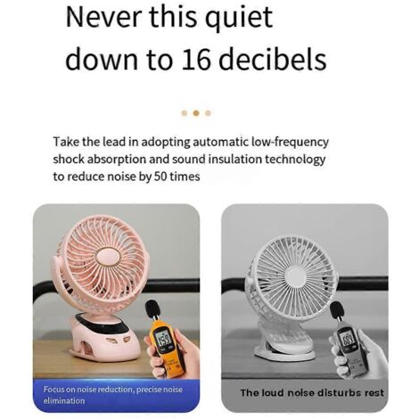 Ventilateur à pince USB N33 3000 mAh, mini ventilateur portable pour chambre ou poussette, C-- (1/5)