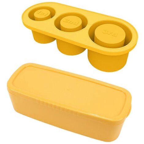 Bac à glaçons en silicone avec couvercle pour faire des glaçons (jaune) (1/5)