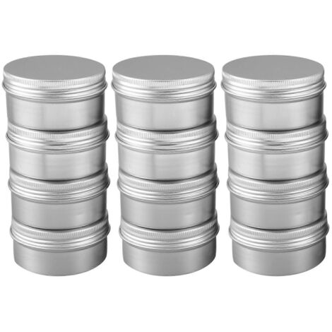 Lot de 12 boîtes à thé rondes en aluminium de 80 ml avec couvercle à vis. (1/5)