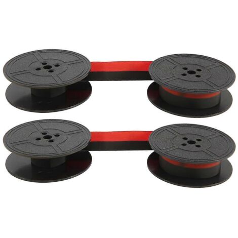 Lot de 2 rubans pour machine à écrire, bobine double rouge et noire, compatibles avec la plupart des machines à écrire. (1/5)