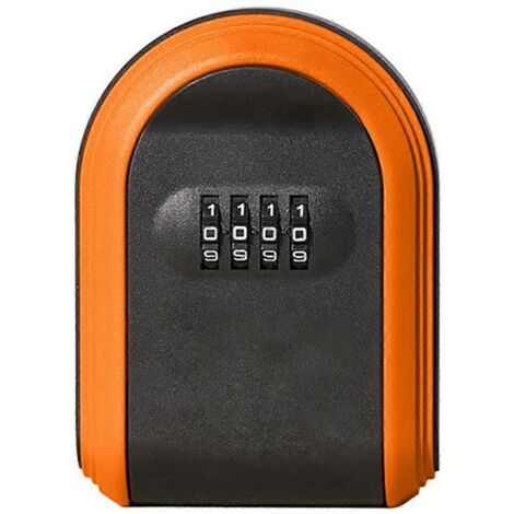 Coffre-fort à clés étanche à combinaison 4 chiffres, noir et orange -- (1/5)
