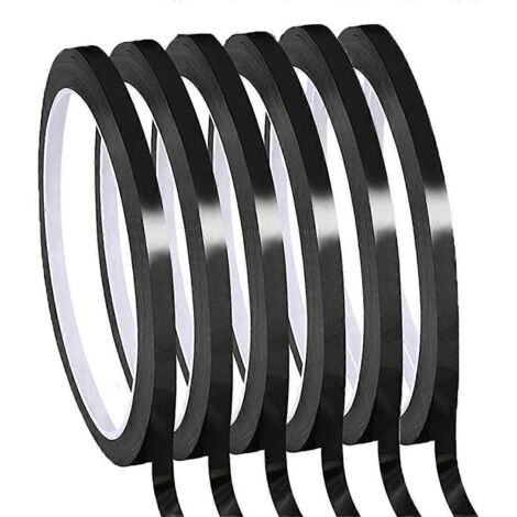 Rouleau de 6 rouleaux de ruban quadrillé pour tableau blanc effaçable à sec de 1/8 pouce d'épaisseur (noir)-- (1/5)