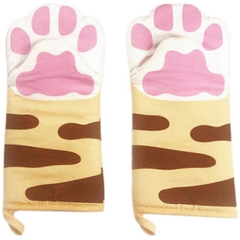 Gants de cuisine B-Cotton à motif chat mignon, gants anti-brûlure pour micro-ondes avec griffes de chat (1/5)