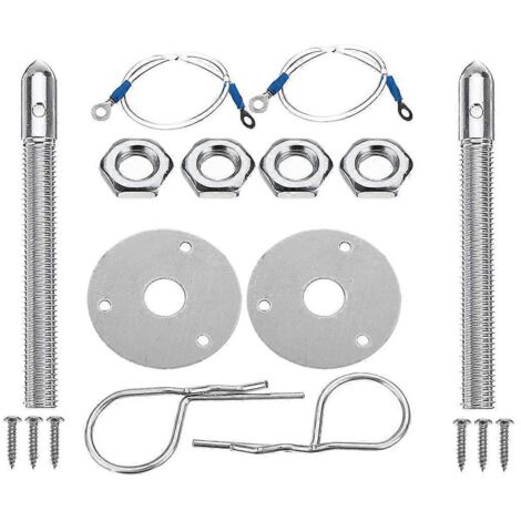 Kit de verrouillage universel pour capot, goupille de fixation, alliage argent Racing (1/5)