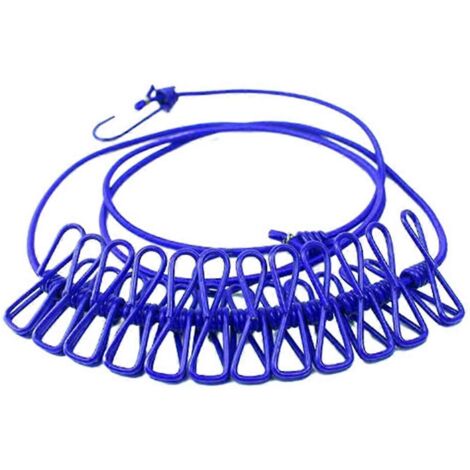 Corde à linge rétractable en C avec 12 pinces - (1/5)