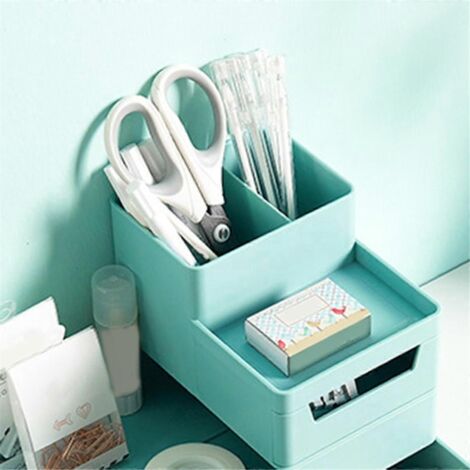 Petit organiseur porte-pinceaux de maquillage, mini-organisateur cosmétique vert-- (1/5)