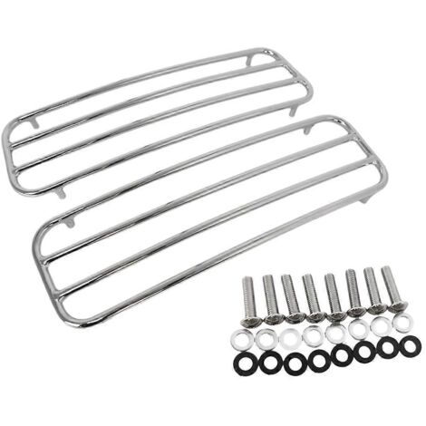paire de garnitures chromées pour barres supérieures de sacoches rigides de moto-- (1/5)
