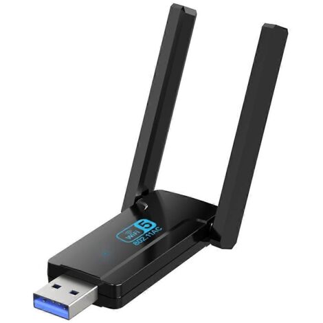 Adaptateur Wi-Fi USB pour PC de bureau, adaptateur réseau 1300 Mbps 2,4 GHz/5 GHz (1/5)