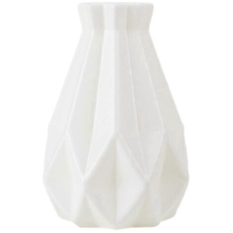 Vases imitation pot de fleurs en céramique, vase à fleurs moderne blanc laiteux-- (1/5)