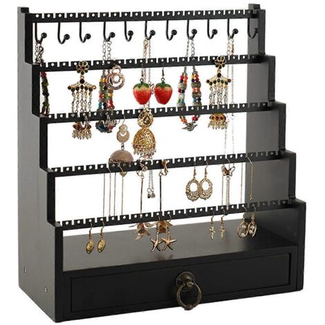 Présentoir à bijoux à 5 niveaux, étagère de rangement pour boucles d'oreilles de bureau --- (1/5)