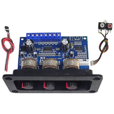 Kit de carte amplificateur audio Bluetooth 5.0 2.1 canaux avec connecteur CC femelle--