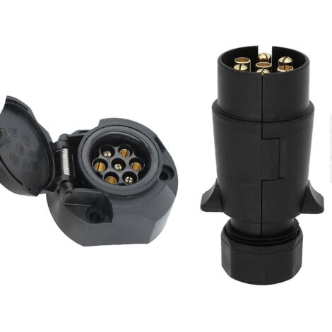 Connecteur de barre de remorquage européen à 7 broches + fiche pour voiture 12V-- (1/5)
