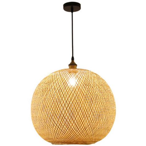 Suspension en bambou tressé pour salon/bar, style rétro. (1/5)