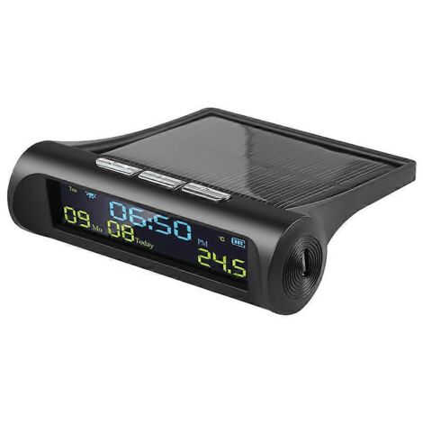 Horloge numérique solaire pour voiture, décoration extérieure personnelle A-- (1/5)