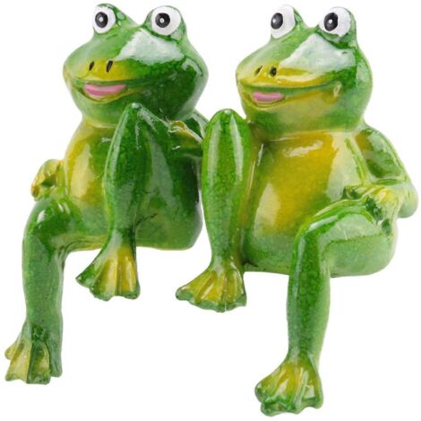 2Pcs/Set Cute Resin Sitting Frogs Garden Store Decorative S2-- (1/5)