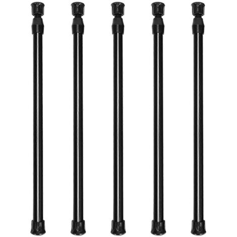 5 Pack Cupboard Bars Tensions Rod Spring Curtain Rod (Black)-- (1/5)