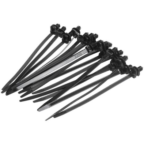 Nylon Push Mount Car Dome Cable Zip Tie, 162mm Length, 20 Pcs, Black-- (1/5)