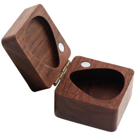 Guitar Pick Box Walnut Guitar Pick Storage Case Holder Organizer-- (1/5)