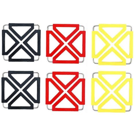 6PCS Kitchen Utility Foldable Silicone Trivets Mat Pad-- (1/5)
