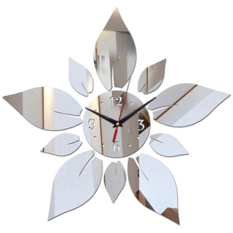 Acrylic Single Face Wall Quartz Clocks Home Decor Wall Watches Silver-- (1/5)