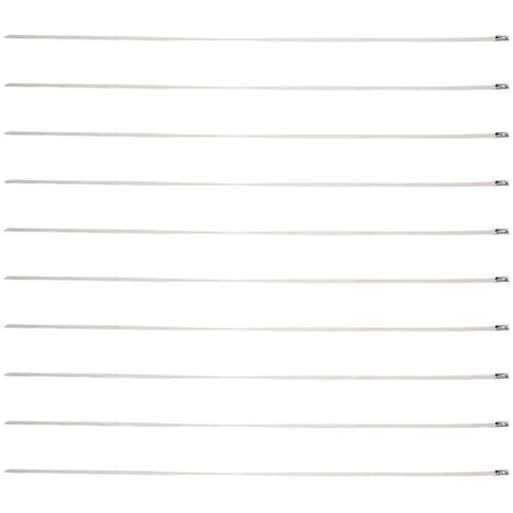 10Pcs 17.7" Stainless Steel Locking Cable Ties Silver-- (1/5)