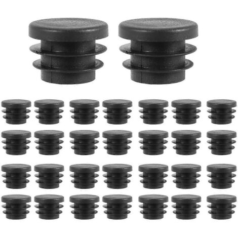 Round Table Chair Leg Tube Pipe Insert End Cap 19mm Dia 30pcs Black-- (1/5)