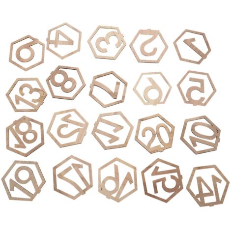 1-20 Numbers Hexagon Wooden Rustic Wedding Engagement Seat Sign-- (1/5)