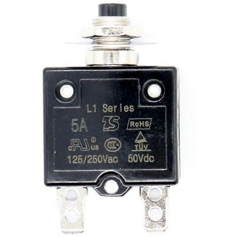 1X 5A 12V/24V Push Button Resettable Thermal Circuit Breaker-- (1/5)