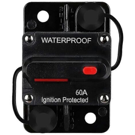 Waterproof Circuit Breaker,With Manual Reset,12V-48V DC,60A,for Car-- (1/5)