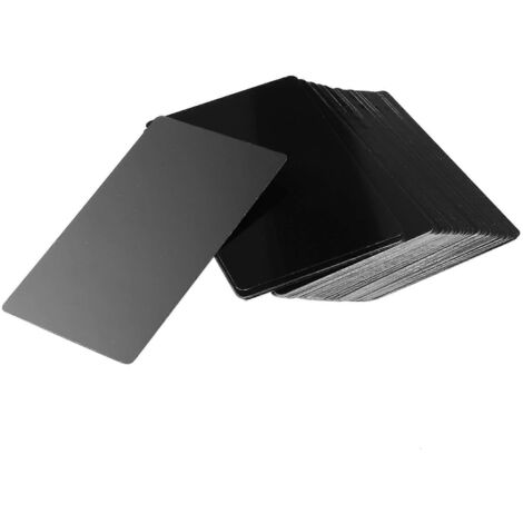 100Pcs Black Aluminum Alloy Card Engraving Metal Business Access-- (1/5)