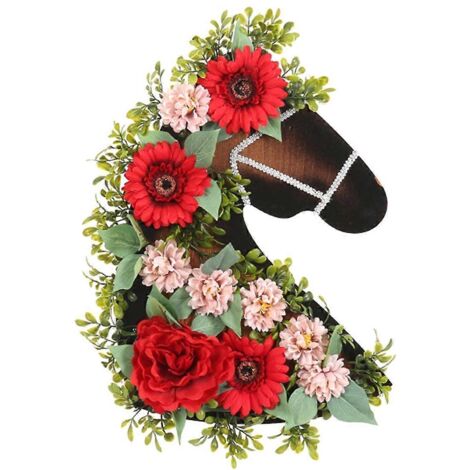 Front Door Wreath Eye Catching Horse Head Shaped Artificial Wreath-- (1/5)