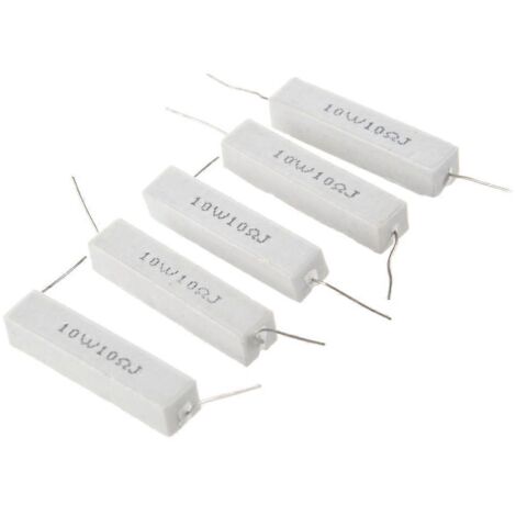 10W 10 Ohm 5% Winding Ceramic Cement Power Resistor x 5-- (1/5)