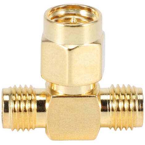 SMA Male to Two SMA Female Triple T RF Adapter Connector 3 Way Splitter NEW-- (1/5)