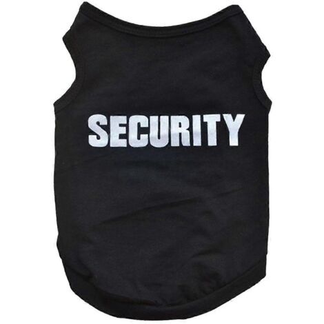 Pet Winter Clothes Puppy Vest T Shirt "SECURITY", Black XS-- (1/5)