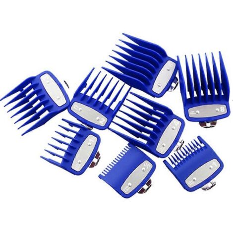 8Pcs Cutting Guide Comb for with Metal Clip 3171-500, Blue-- (1/5)