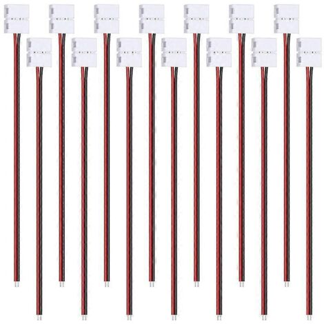 24Pcs 8mm 2 Pin LED Strip Light Connector for 8 mm Wide Flexible SMD-- (1/5)