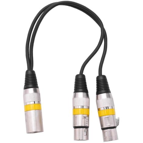 30Cm 3 Pin Xlr Male to 2 Xlr Female Audio Extension Cable Y Splitter-- (1/5)