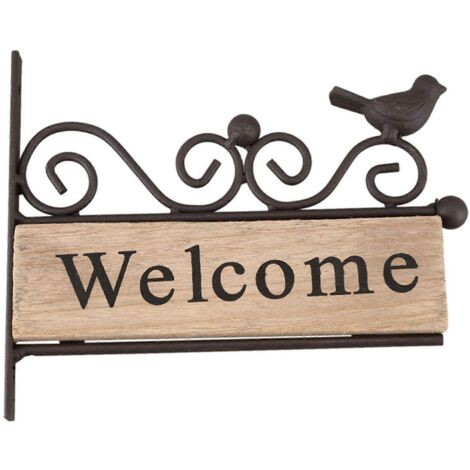 Retro Vintage Plaque Wood Bird Welcome Door Sign Sign-- (1/5)
