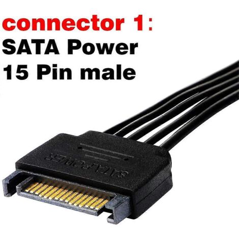 1Pcs SATA Power Extension Cable,15 Pin SATA Male to Female Extender-- (1/5)