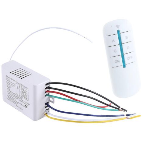 4 Way Light Lamp Digital Wireless Remote Control Switch ON/OFF 220V-- (1/5)